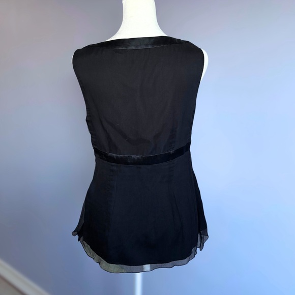 Y2K Vintage Black 100% Silk Tank Top
with Beaded Neckline Deadstock - Picture 2 of 5